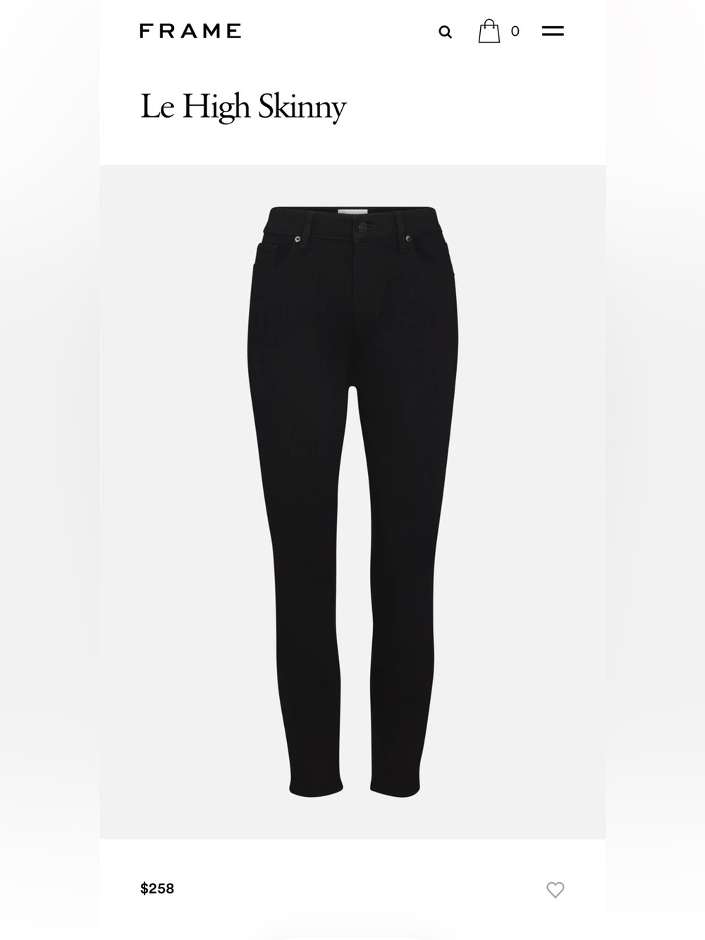 Frame Denim Black Skinny Women's Jeans - Black - Size 27